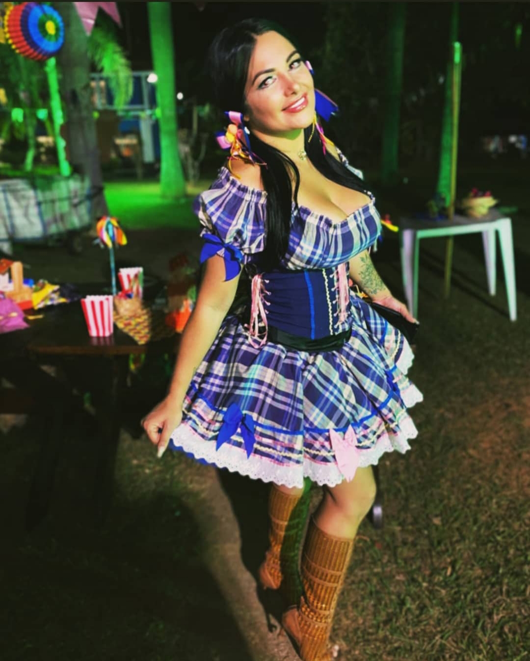Festa Junina Cowgirl corpete roxo - Cliente